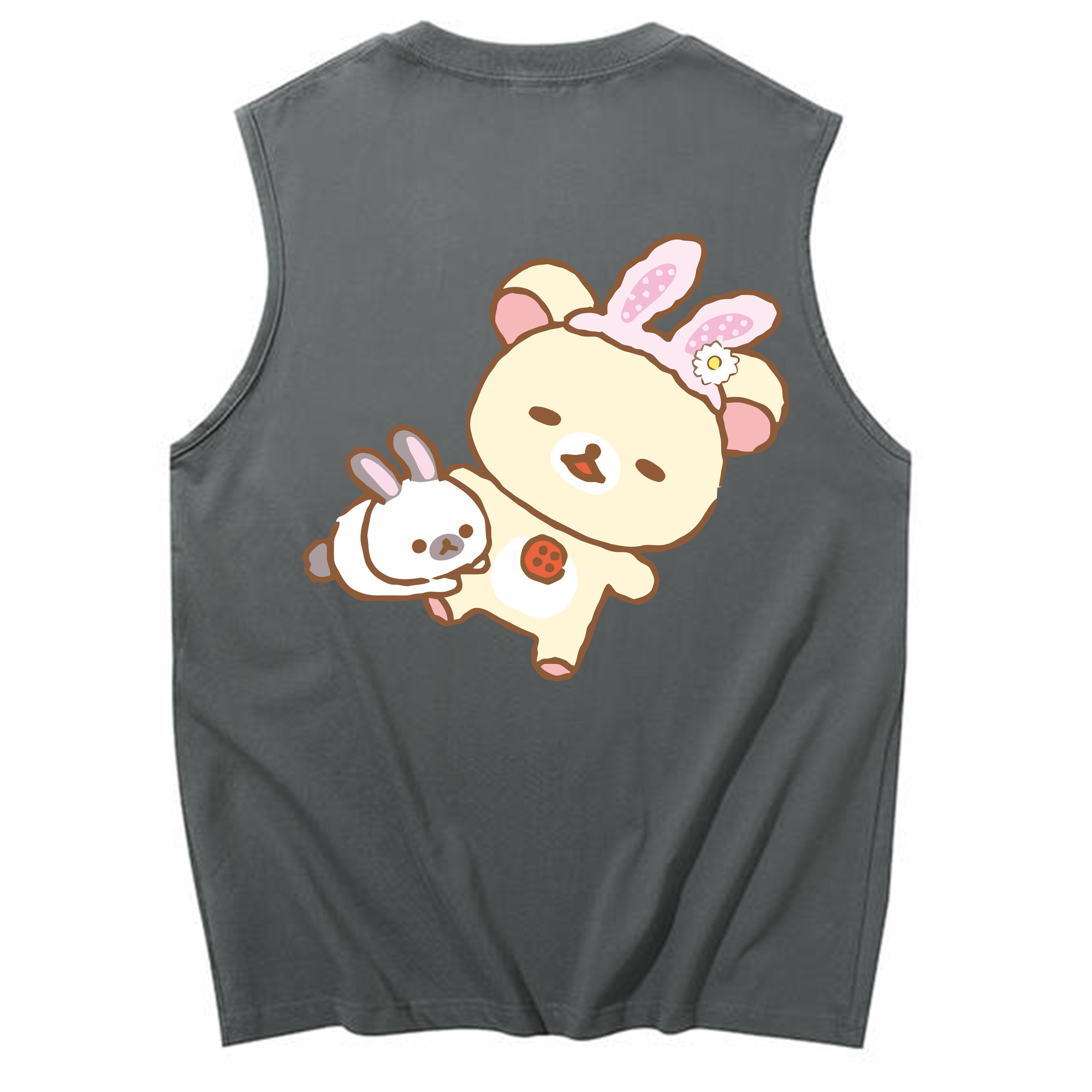 （画像用） リラックマ リラックマ キイロイトリ Rilakkuma Korilakkuma Kiiroitori コットン100％タンクトップ（背面プリント）